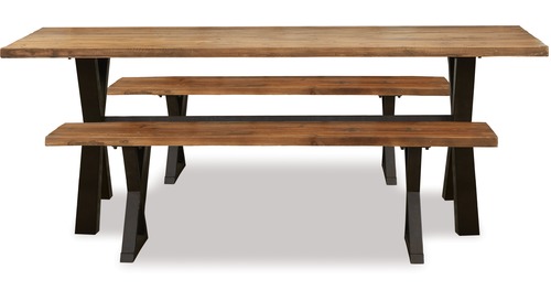 Cross 3-Pce 2200 Dining Suite - Bench x 2 Cross 3-Pce 2200 Dining Suite - Bench x 2